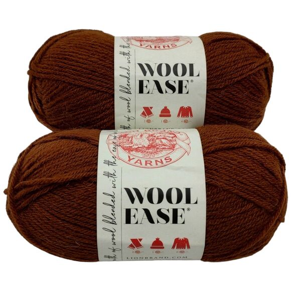 2 Skeins Lion Brand Yarn Wool Ease Color Umber No 026 Medium Acrylic Wool Blend - Picture 1 of 3